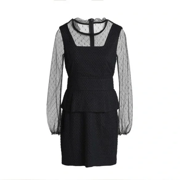 Maje Rosie Embroidered Lace Black Mini Dress - Picture 2 of 2